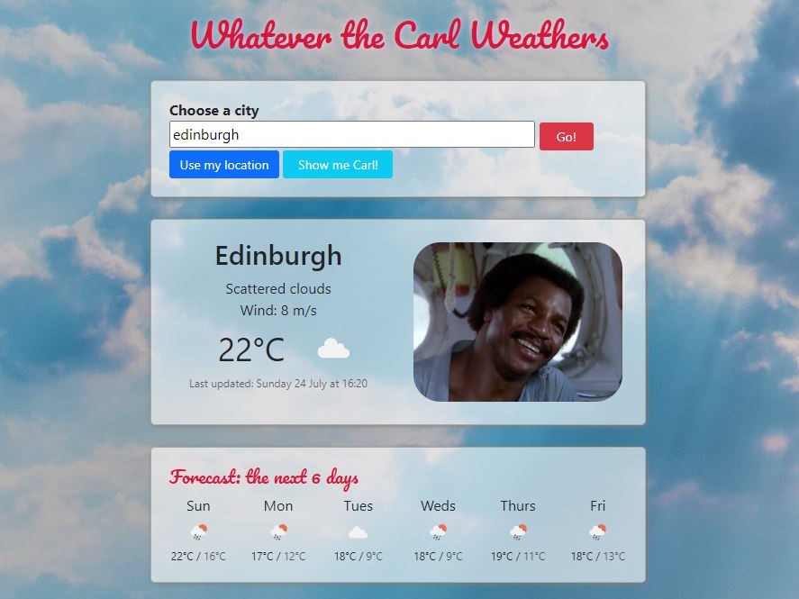 Carl Weathers based weather app